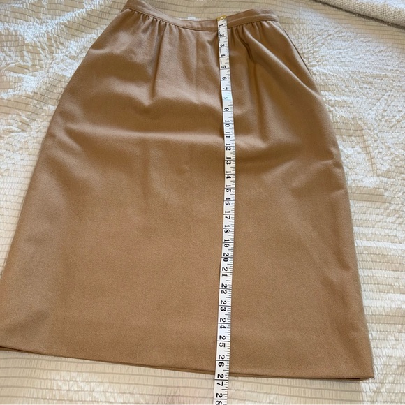 Vintage Pendleton Tan Wool Midi Skirt 2/4 - Picture 6 of 8